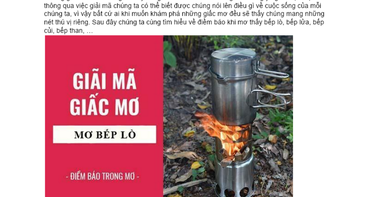 Nằm mơ thấy bếp lò cháy rực