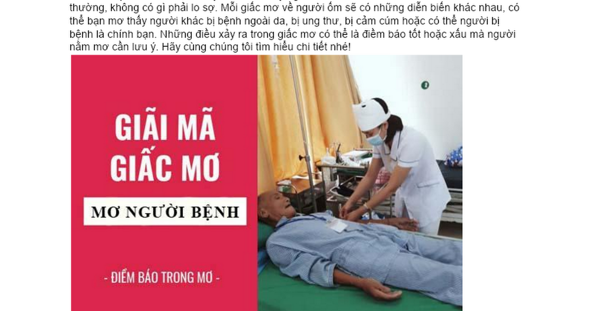Giải mã giấc mơ thấy chồng nằm viện vì bệnh nặng