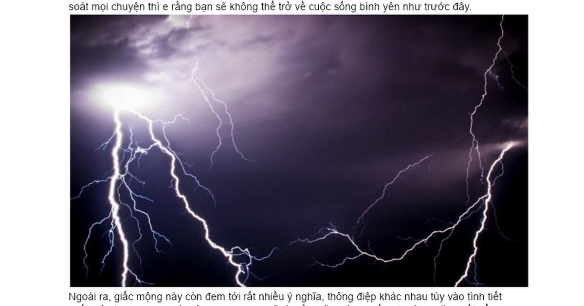 Giải mã giấc mơ sét đánh chết người