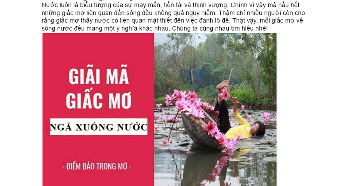 Giải mã giấc mơ thấy bị chìm xuống nước
