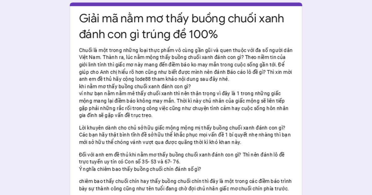 Giấc mơ thấy chuối chín đánh con gì?
