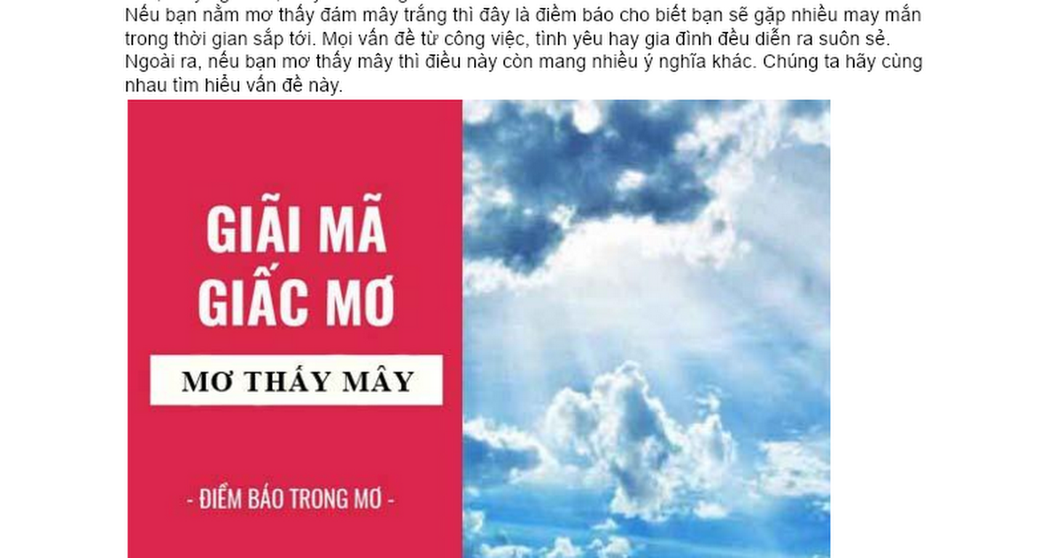 Mây Trắng Bay Trên Trời - Giải Mã Giấc Mơ và Số Đề Liên Quan