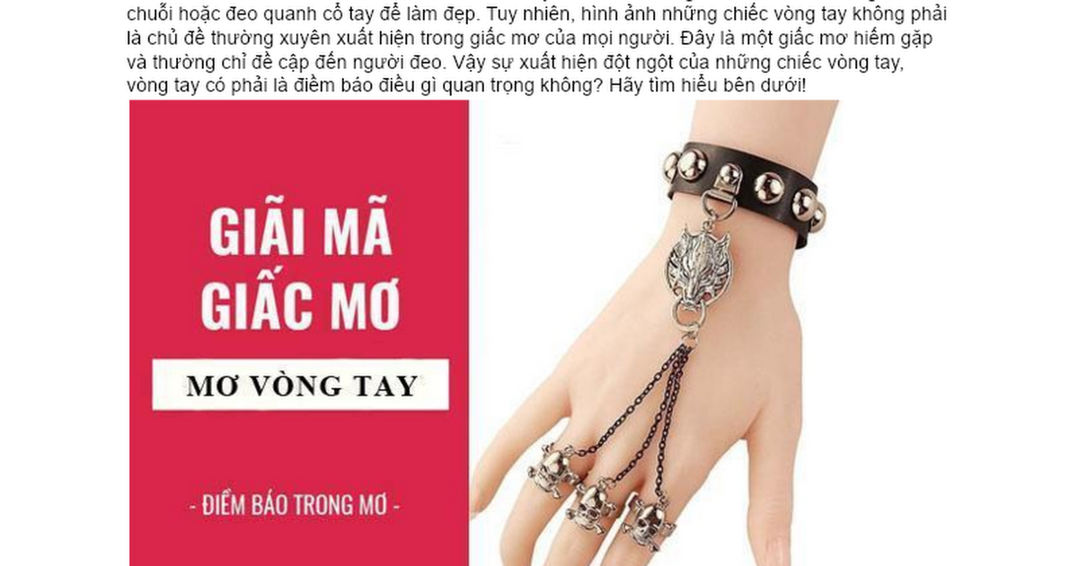 Mơ thấy đeo vòng vàng
